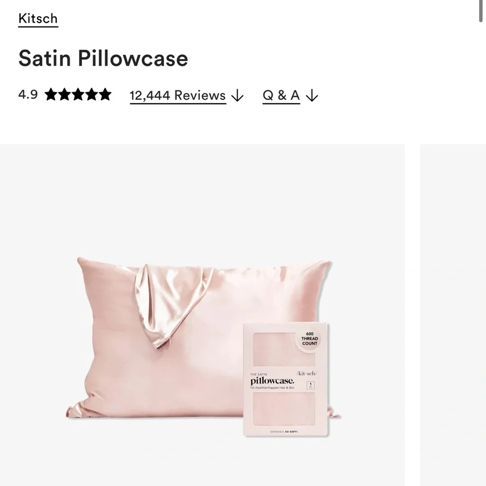 Kitsch Blush Pink Satin Pillowcase For Healthier/Happier Hair & Skin NIB